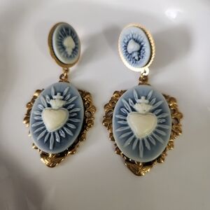 Gold Heart Drop Earrings